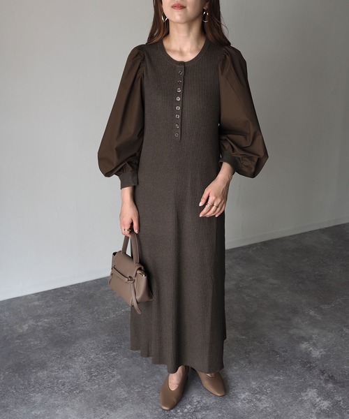 「Riberry」 ニットワンピース MEDIUM ブラック レディース_画像4