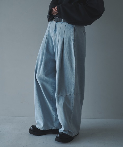 「neez.」 デニムパンツ LARGE ライトブルー メンズ_画像2