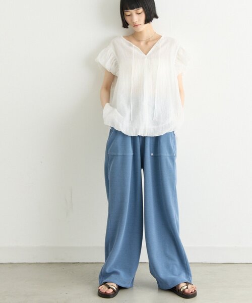 スウェットパンツ ジャージ 「UNISEX」「シルエット調整可」ピグメント加工ワッフルイージーパンツ/WEB限定カラーあり レディース メンズの画像