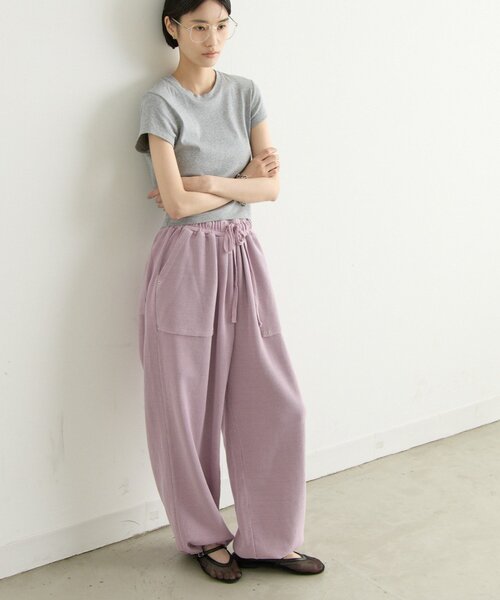 スウェットパンツ ジャージ 「UNISEX」「シルエット調整可」ピグメント加工ワッフルイージーパンツ/WEB限定カラーあり レディース メンズの画像