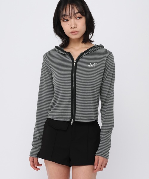 ムセント パーカー MUCENT（ムセント） パーカー 「UNISEX」MUCENT／2WAYボーダージップ