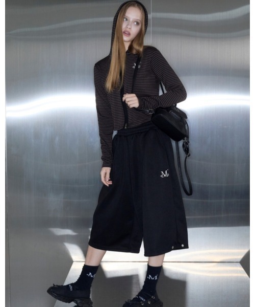 ムセント 長袖 パーカー ボーダーカットソー 2点セットロンT mucent MUCENT（ムセント） パーカー 「UNISEX」MUCENT／2WAYボーダージップ
