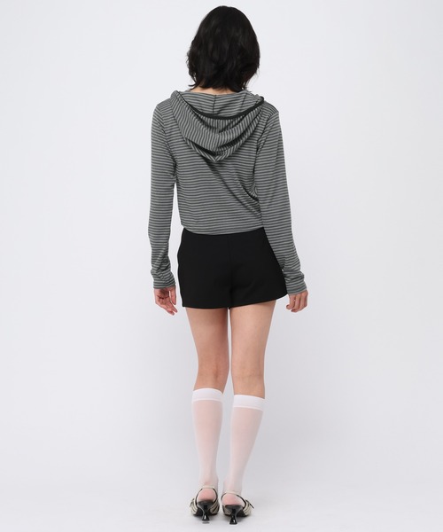 ムセント 長袖 パーカー ボーダーカットソー 2点セットロンT mucent MUCENT（ムセント） パーカー 「UNISEX」MUCENT／2WAYボーダージップ