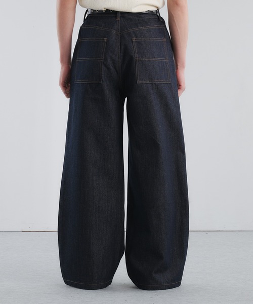 Adoon plain ワイドパンツ ジーンズ RIGID DENIM 1-TUCK WIDE PANTS
