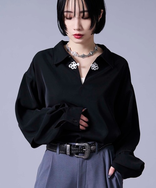 Ellno Loset（エルノロゼット） シャツ ソデレイヤードスキッパー