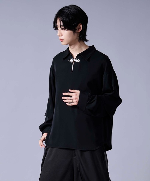 Ellno Loset（エルノロゼット） シャツ ソデレイヤードスキッパー