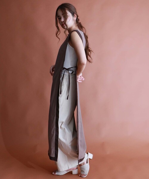 「HER CLOSET」 「Avvenente」ノースリーブワンピース M モカ レディース_画像6