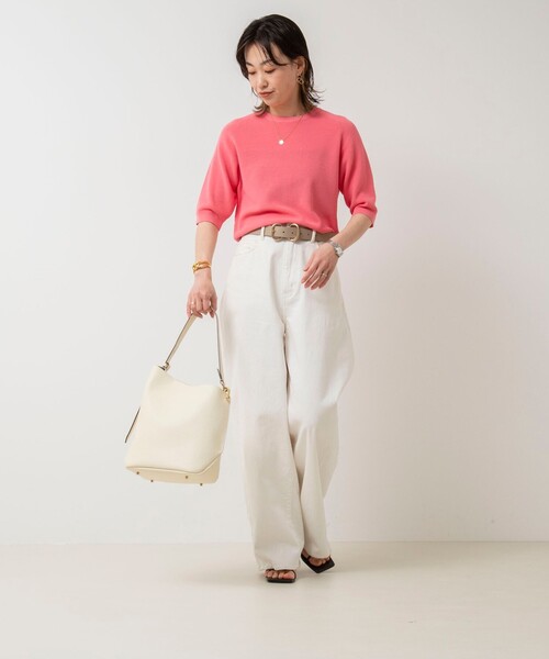 「NOLLEY'S」 半袖ニット 38 オフホワイト レディース_画像9