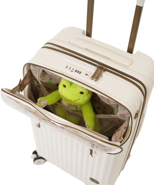スーツケース 「pickles the frog/かえるのピクルス」 ぬいぐるみ付きキャリーケース 55L（62L）の画像