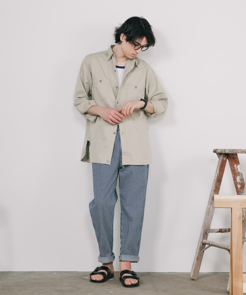 「orSlow」 長袖シャツ 3 ベージュ メンズの画像