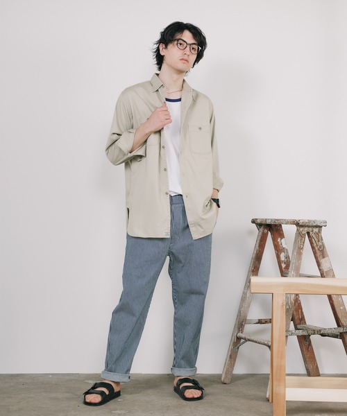 「orSlow」 長袖シャツ 3 ベージュ メンズの画像