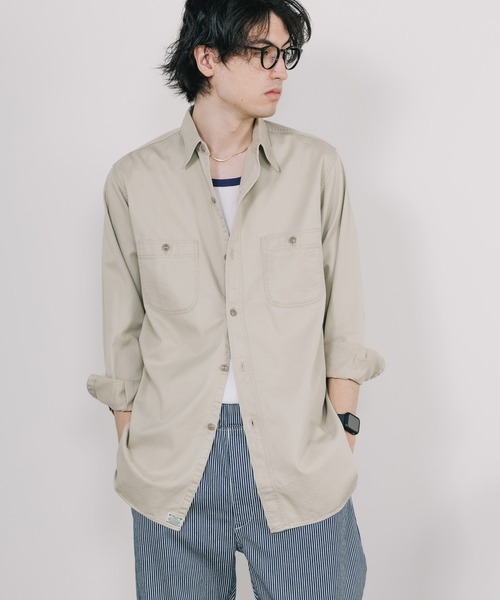 「orSlow」 長袖シャツ 3 ベージュ メンズの画像