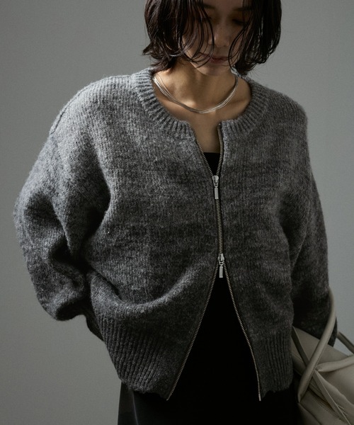 「SALON adam et rope'」 ニットカーディガン FREE グレー レディース_画像7