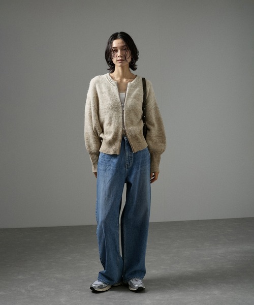 「SALON adam et rope'」 ニットカーディガン FREE グレー レディース_画像9