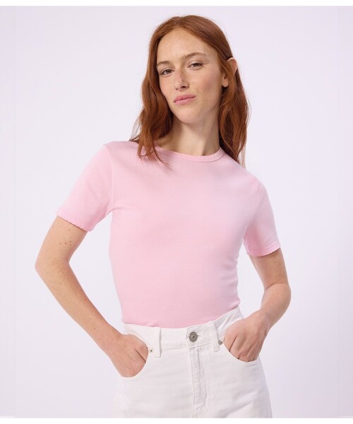 PETIT BATEAU（プチバトー） tシャツ 半袖 ポワンココット半袖Tシャツ