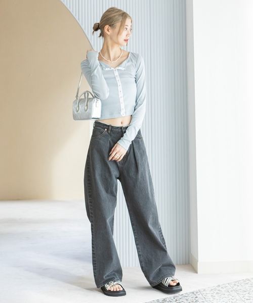 「U by SPICK\u0026SPAN」 デニムパンツ 24 コバルトブルー レディースの画像