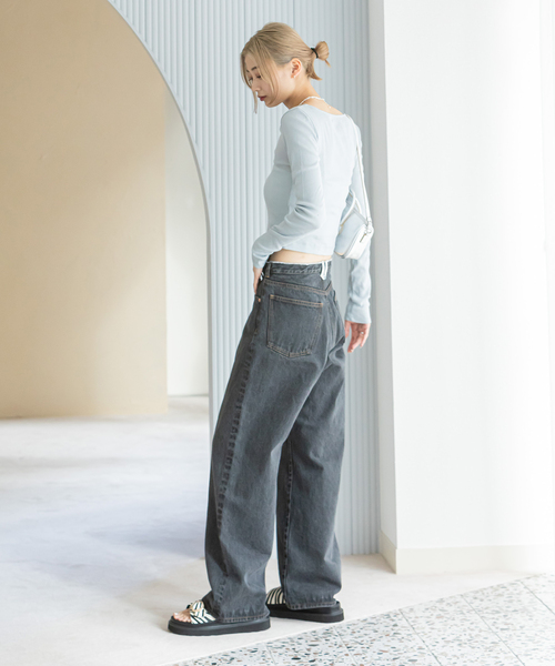「U by SPICK\u0026SPAN」 デニムパンツ 24 コバルトブルー レディースの画像