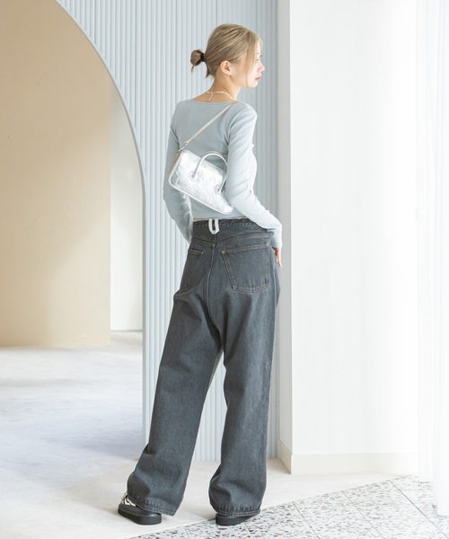 「U by SPICK\u0026SPAN」 デニムパンツ 24 コバルトブルー レディースの画像