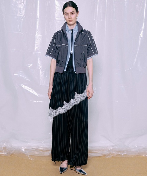 パンツ 「PRE-ORDER」Wrap Satin Lace Pants/ラップサテンレースパンツ レディースの画像
