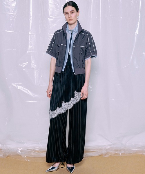 パンツ 「PRE-ORDER」Wrap Satin Lace Pants/ラップサテンレースパンツ レディースの画像
