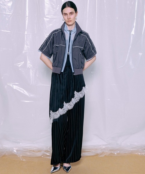 パンツ 「PRE-ORDER」Wrap Satin Lace Pants/ラップサテンレースパンツ レディースの画像