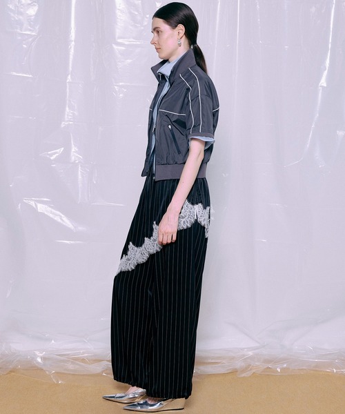 パンツ 「PRE-ORDER」Wrap Satin Lace Pants/ラップサテンレースパンツ レディースの画像