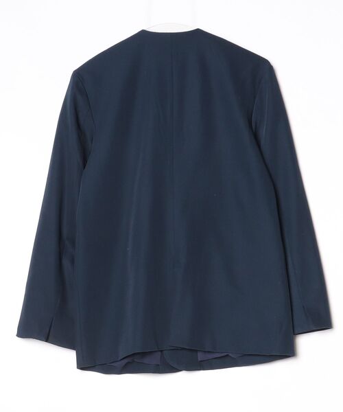 「andme」 「alma design」ノーカラージャケット L ネイビー レディース_画像2