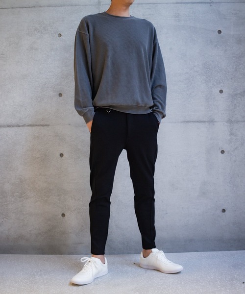 「TETE HOMME」 イージーパンツ LARGE チャコールグレー メンズ_画像5
