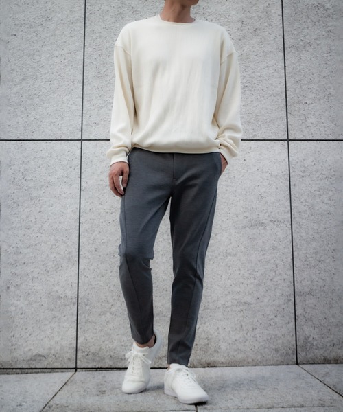 「TETE HOMME」 イージーパンツ LARGE チャコールグレー メンズ_画像7