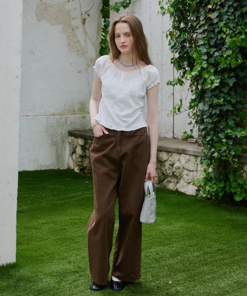 ブラウス シャツ 2way henley neck blouse / 2way ヘンリーネックブラウス レディースの画像