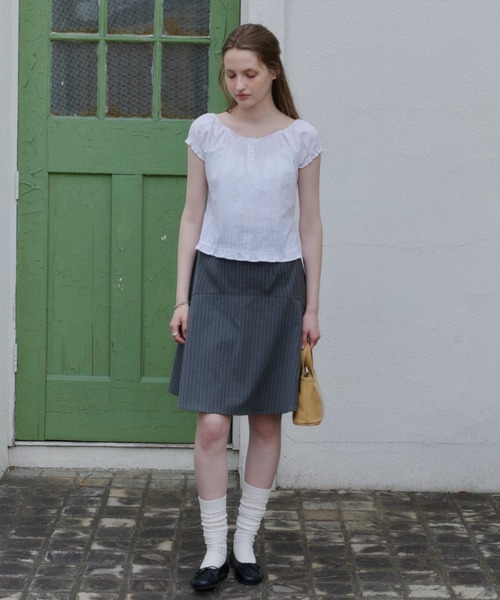 ブラウス シャツ 2way henley neck blouse / 2way ヘンリーネックブラウス レディースの画像