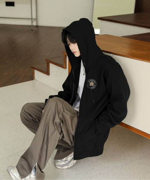 CONVERSE（コンバース） ジップアップパーカー MEDIUM グレー メンズ 