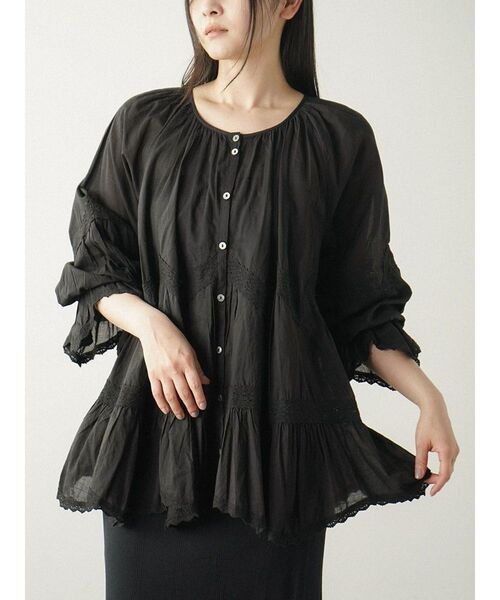 FIKA.（フィーカ） ブラウス シャツ 2way lace switching blouse 