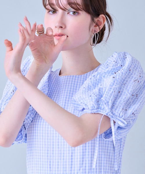 ワンピース フラワー刺繍ティアードワンピースの画像