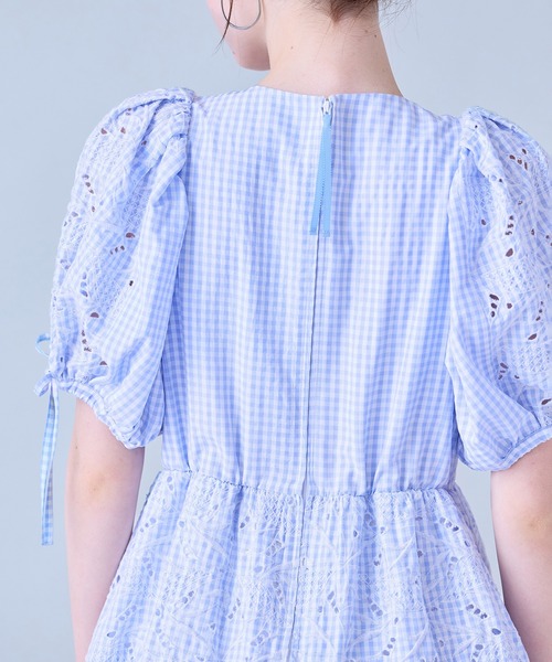 ワンピース フラワー刺繍ティアードワンピースの画像