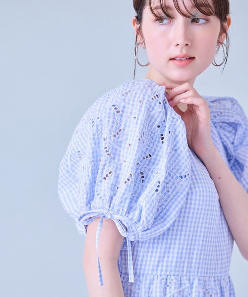 ワンピース フラワー刺繍ティアードワンピースの画像