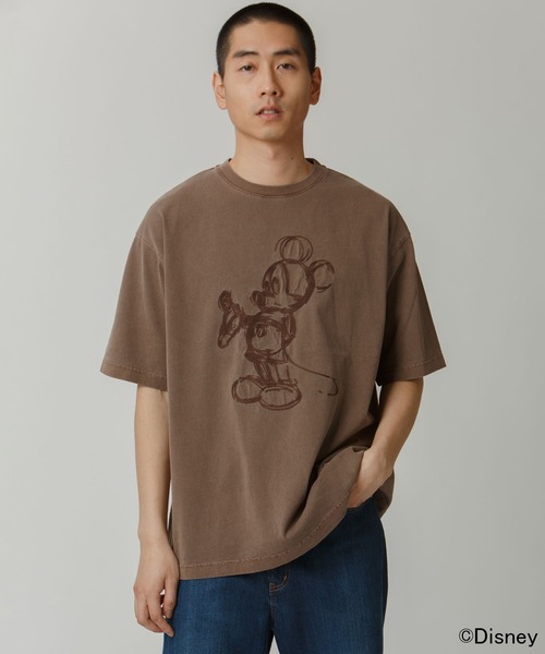 Disney Mickey ミッキーマウス　Tシャツ レゲエベージュ S MICKEY MOUSE（ミッキーマウス） tシャツ MICKEY MOUSE / Embroidery T