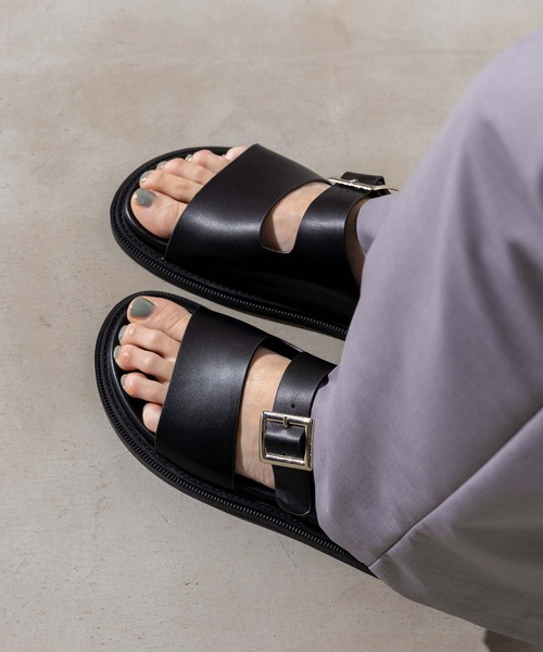 「MOHI」 フラットサンダル 37 ブラック レディース_画像7