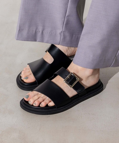 「MOHI」 フラットサンダル 37 ブラック レディース_画像8