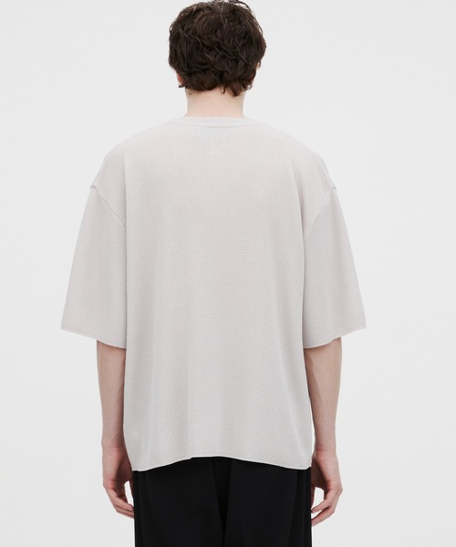 tシャツ 18Gコンパクトコットン ワッフルヘンリーTシャツ メンズの画像