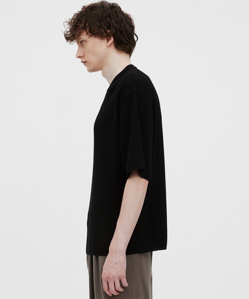 tシャツ 18Gコンパクトコットン ワッフルヘンリーTシャツ メンズの画像