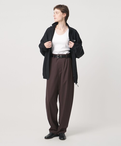 新品　LOEFF ダークブラウン　ボンタンパンツ　サイズ0 LOEFF（ロエフ） ワイドパンツ パンツ 「LOEFF」トロピカルウール