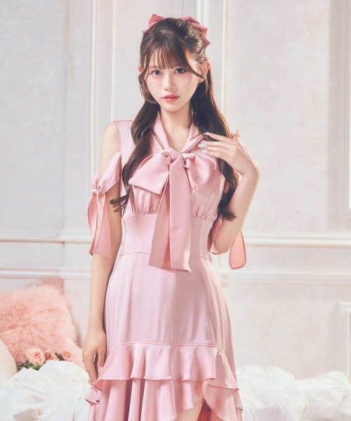 ReAmour ワンピース サテンスリットロングワンピ : ZOZOTOWN Yahoo!店