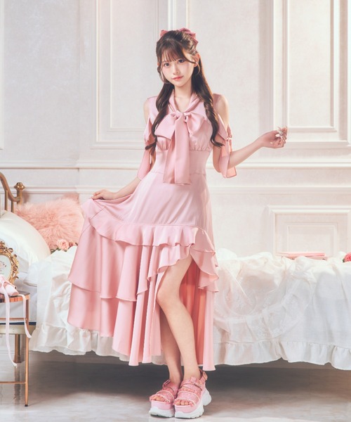 ReAmour ワンピース サテンスリットロングワンピ : ZOZOTOWN Yahoo!店