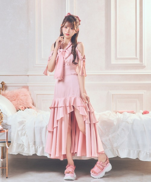 ReAmour ワンピース サテンスリットロングワンピ : ZOZOTOWN Yahoo!店