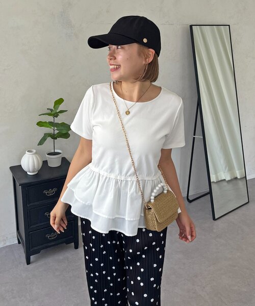 prose verse（プロズヴェール） tシャツ 半袖 「MOMO」裾フリル