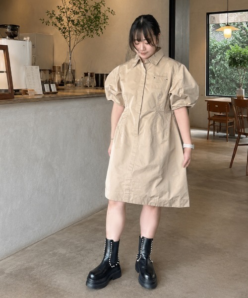 DONOBAN（ドノバン） ワンピース 半袖 「立体的なカーヴィーフォルムで
