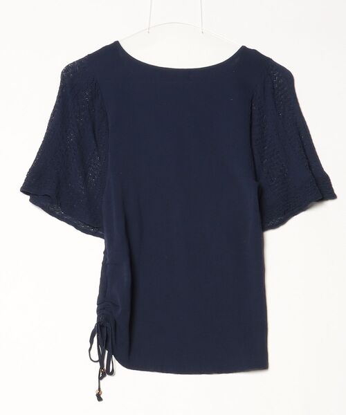 「SWINGLE」 半袖ニット MEDIUM ネイビー レディース_画像2