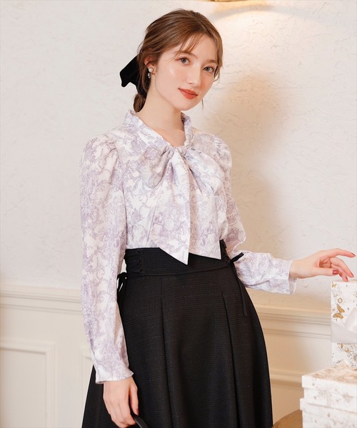 「SWINGLE」 長袖ブラウス MEDIUM グレー系その他 レディース_画像2