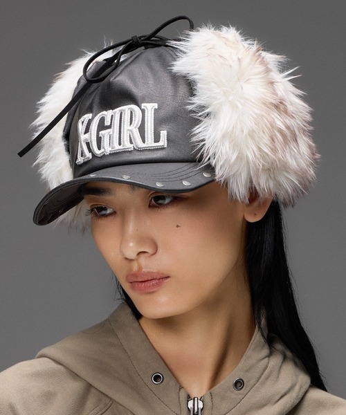 X-girl（エックスガール） キャップ 帽子 レディース FAUX FUR EAR